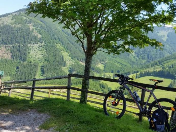 Biken und Rad fahren inmitten der herrlichen Landschaft vom Naturpark Almenland